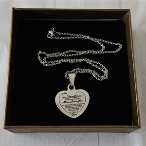 "To My Daughter" Heart Love Necklace. Mom Woman Girl Boxed Gift